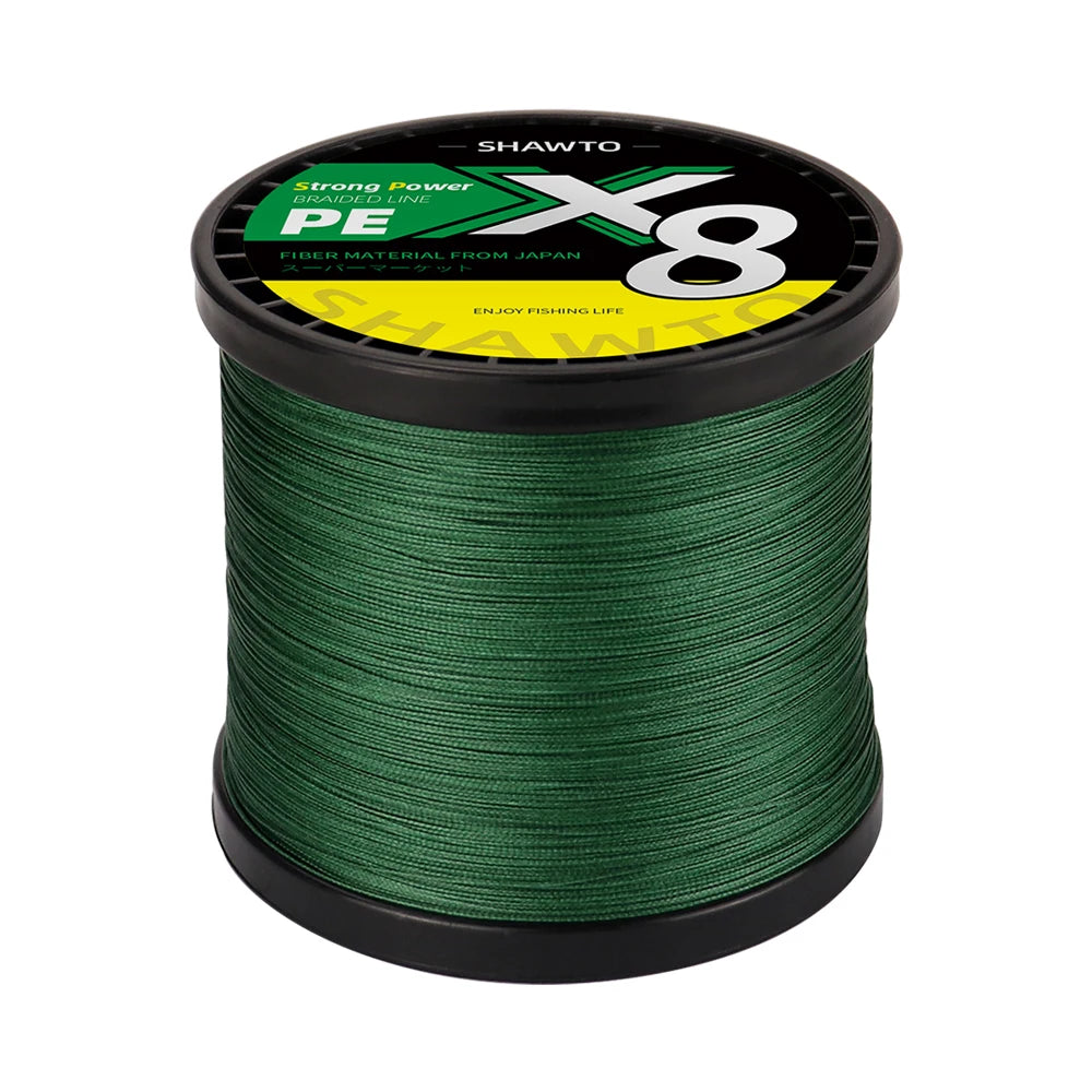 Shawto X8 Strong 300M 1000M 8 Strand Weaves PE Braided Fishing Line Multifilament 8 Braid Wire 10LB 20LB 30LB 50LB 100LB 150LB