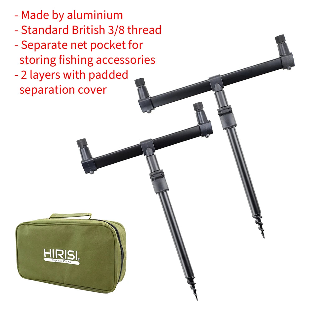 Hirisi Carp Fishing Tackle Bag with Buzz Bar Carryall Luggage with Bank Sticks Rod Pod Size 20x33x10cm