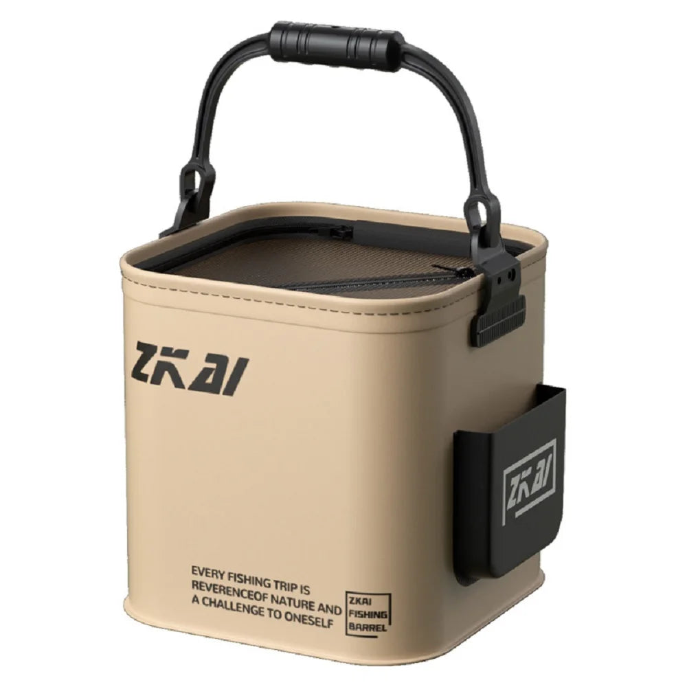 Outdoor Fishing Bucket Foldable Portable Fishing Water Pail with 5M Rope for Wild Fishing Hiking Traveling Camping Bucket 8L/13L