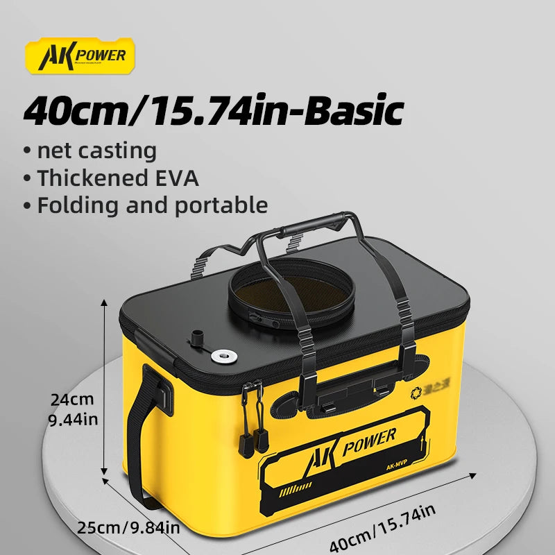 YUZHIYUAN Fishing Bucket Foldable Portable Live Fish Bucket Large Capacity Water Bucket Thickened EVA Material Outdoor Fishing