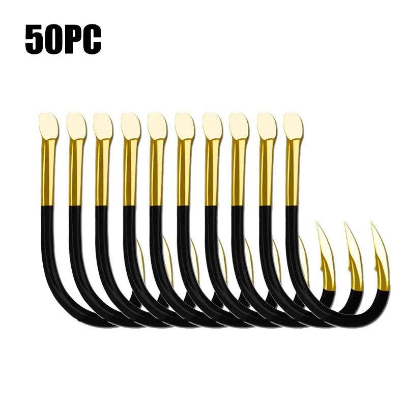 50pcs Fishing Hook Single Fishhook Supplies Lures Carp Fishing Tackle Barbed Colored Tungsten Alloy Fishing Accessories