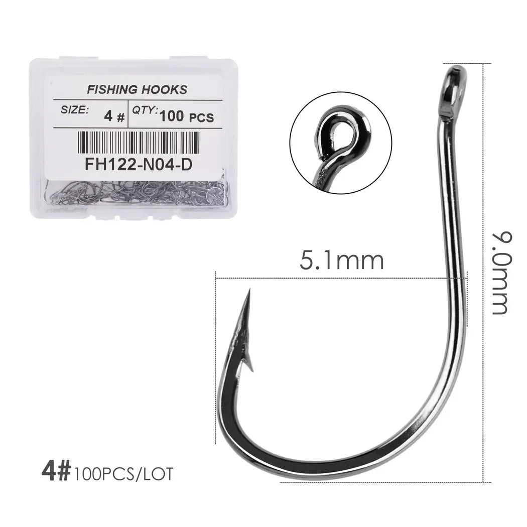 100pcs/Box Japan Izu Fish Hook High Carbon Steel Barbed In Fly Fishing Hook Worm Pond Fishing Bait Hooks