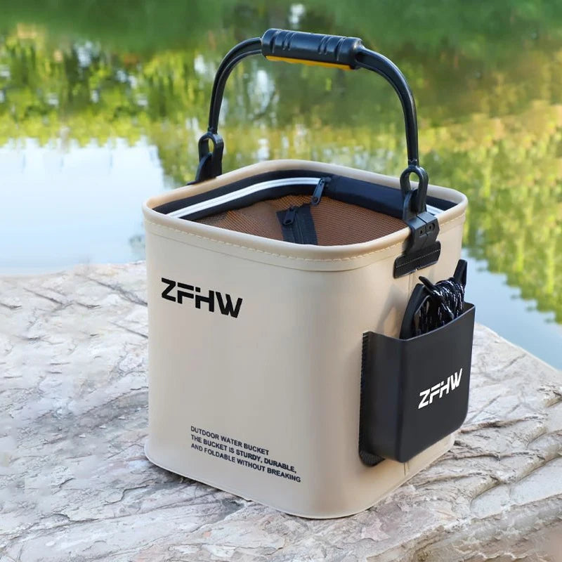 1 Pc Fishing Bucket Fishing Lure Wild Fishing Folding Multifunctional Portable Fish Guard Fish Bucket Portable Outdoor Fish Box