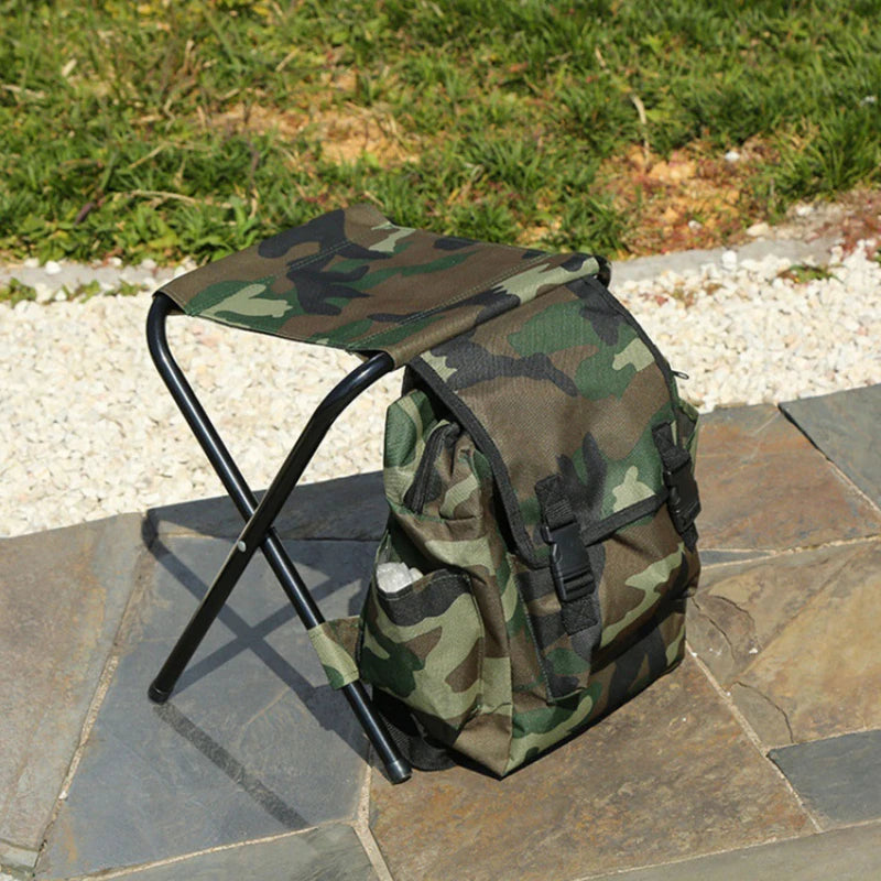 Economy Fishing Chair Hiking Seat Outdoor Folding Camping Fishing Chair Sturdy Comfortable Stool Portable Backpack Seat Bag