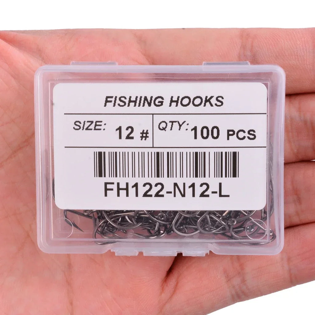 100pcs/Box Japan Izu Fish Hook High Carbon Steel Barbed In Fly Fishing Hook Worm Pond Fishing Bait Hooks