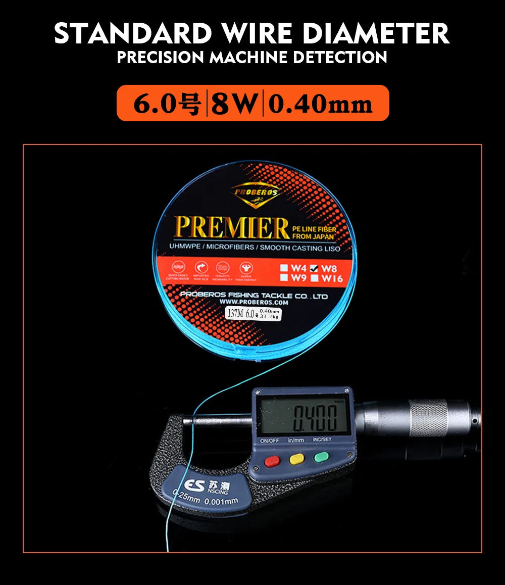 8-Strand Dyneema PE Braided Line 100m Spinning Reel 6LB-120LB 0.1mm-0.6mm PE Fishing Line Less Memory Fishing Accessories