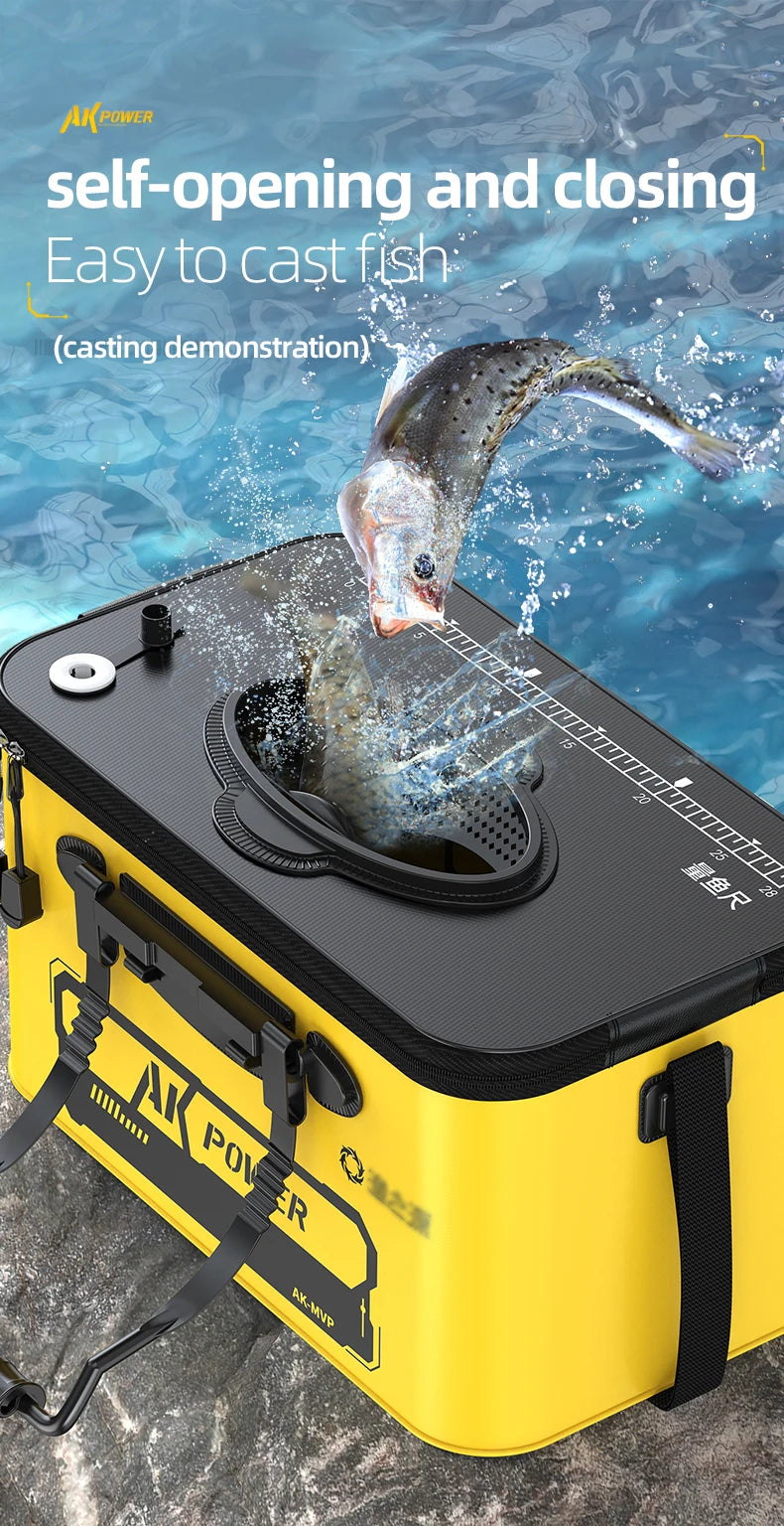 YUZHIYUAN Fishing Bucket Foldable Portable Live Fish Bucket Large Capacity Water Bucket Thickened EVA Material Outdoor Fishing
