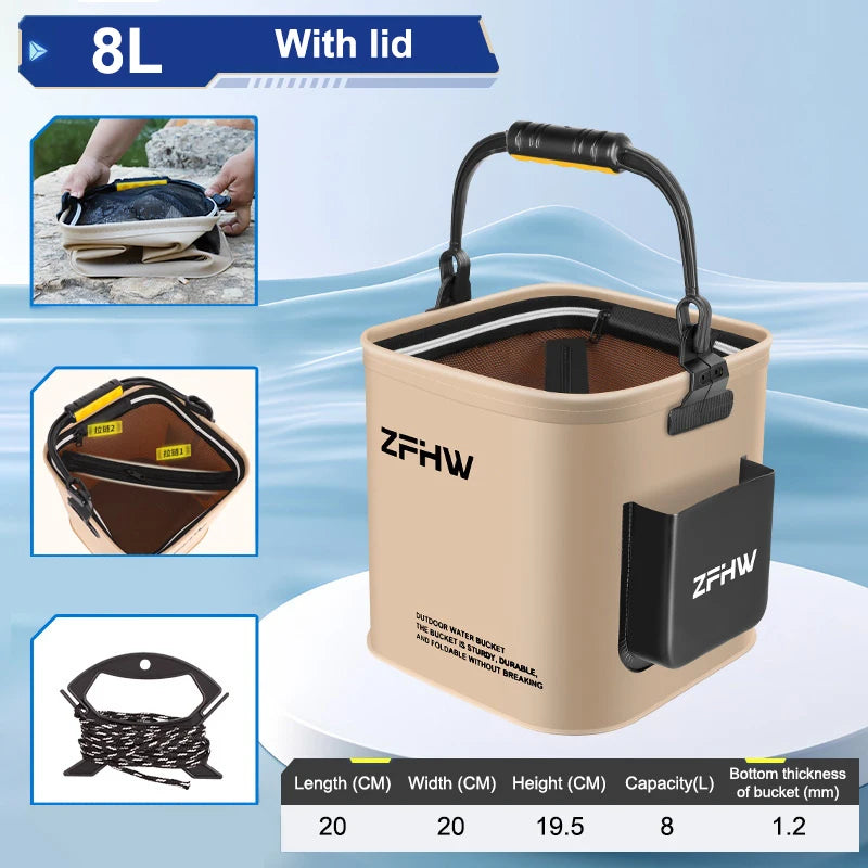 1 Pc Fishing Bucket Fishing Lure Wild Fishing Folding Multifunctional Portable Fish Guard Fish Bucket Portable Outdoor Fish Box
