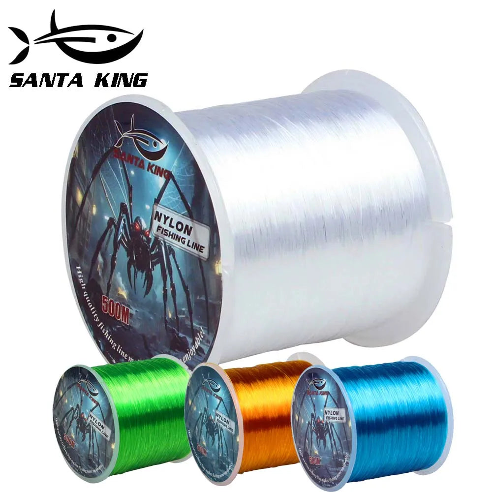 SantaKing Monofilament Fishing Line 500M Strong and Abrasion-Resistant Nylon Mono Smooth and Long Casting Low Memory