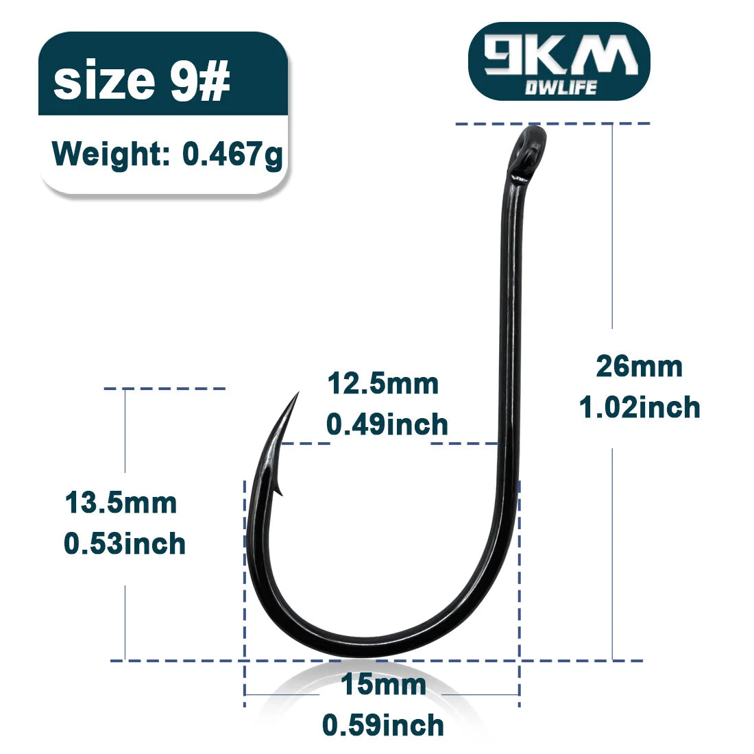 9KM Fishing Hooks 50~100Pcs Carp Hook Fishing Circle Hook Barbed Black High Carbon Steel Ice Fishing Accessories