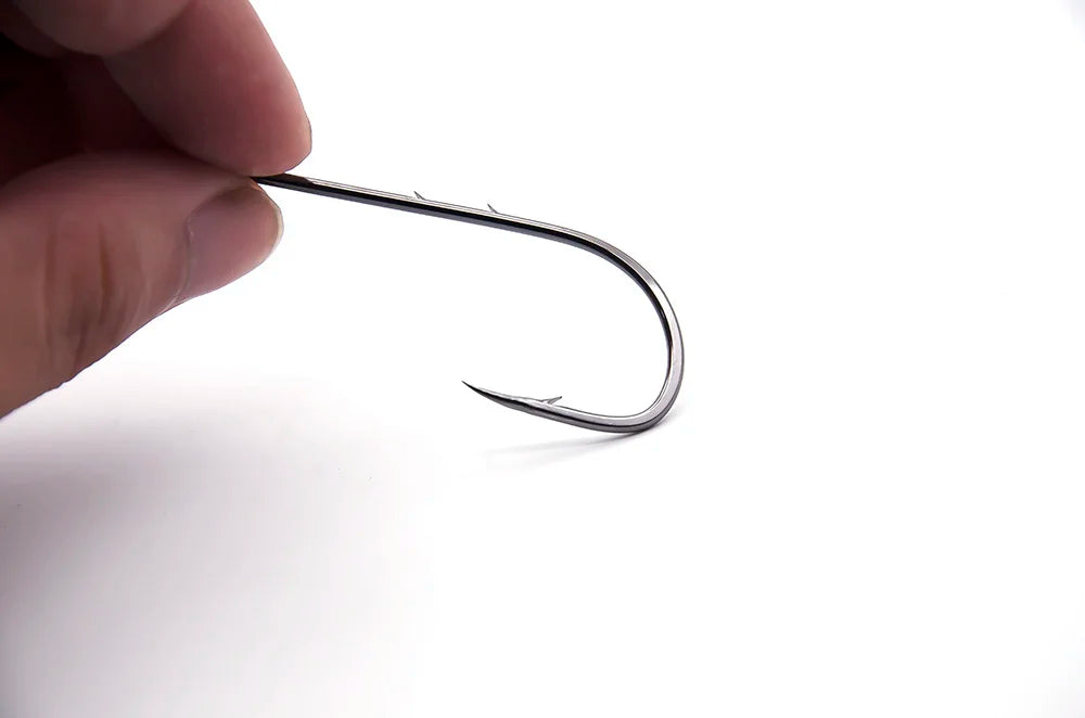 50pcs/lot Long Shank Fishing Hook 1#-6/0# High Carbon Steel Sharp Barbed Offset Narrow Bait Hook