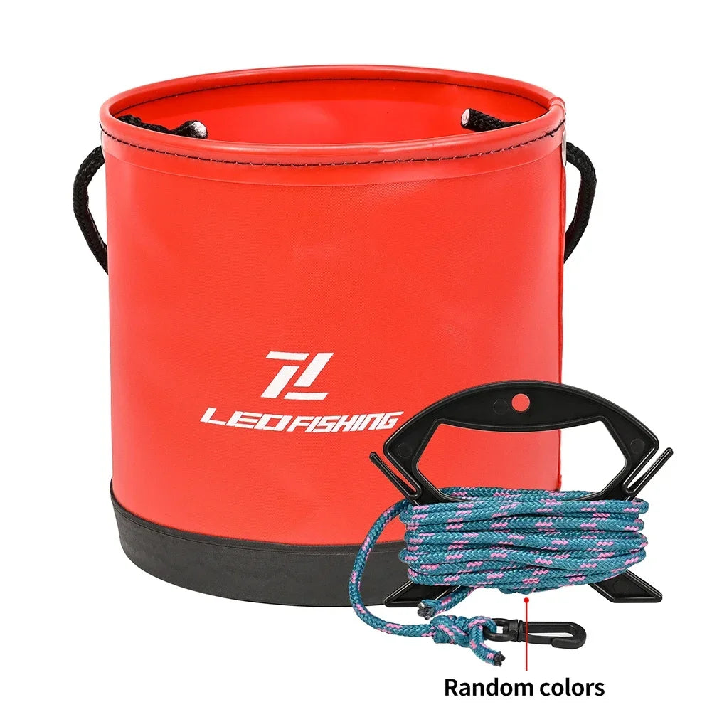 4.5L EVA Round Fold Live Fish Bucket Water Tank Container Gear With Drawstring Fishing Equipment For Fishing Cleaning Cars