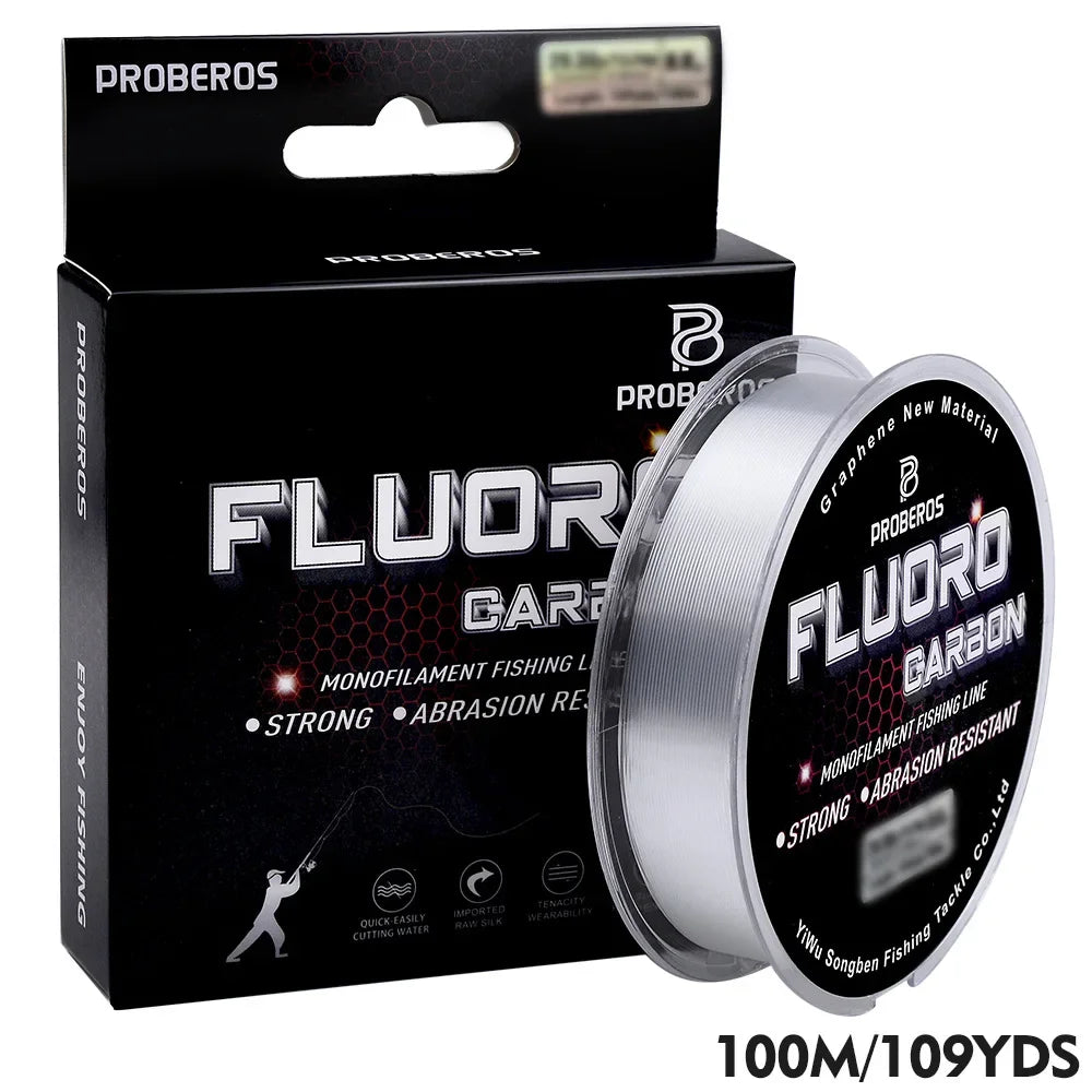 100M 300M 500M FluoroCarbon High Abrasion Resistance Anti-Curl Carbon Fiber Coating Monofilament Fishing Line String Cord Wire
