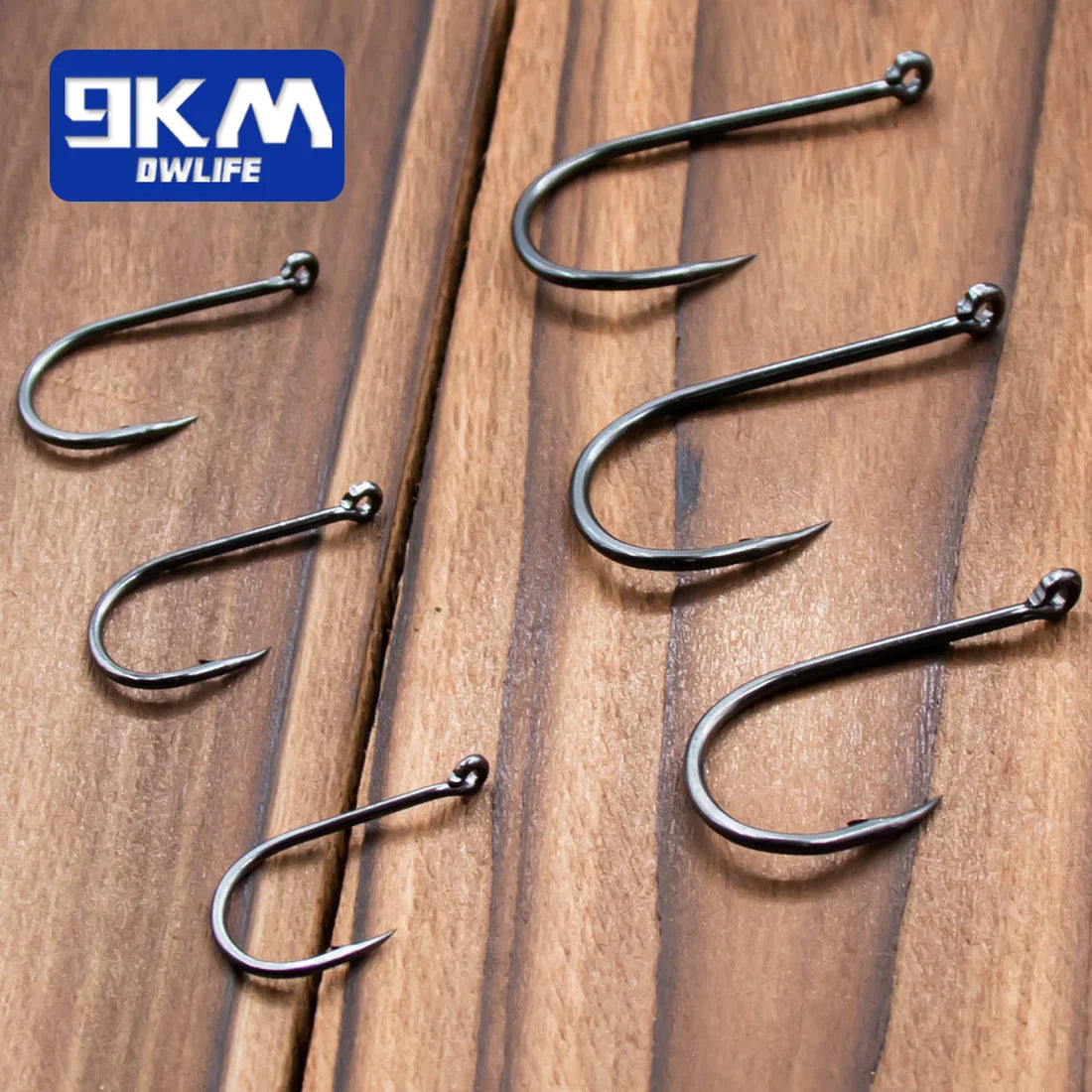 9KM Fishing Hooks 50~100Pcs Carp Hook Fishing Circle Hook Barbed Black High Carbon Steel Ice Fishing Accessories