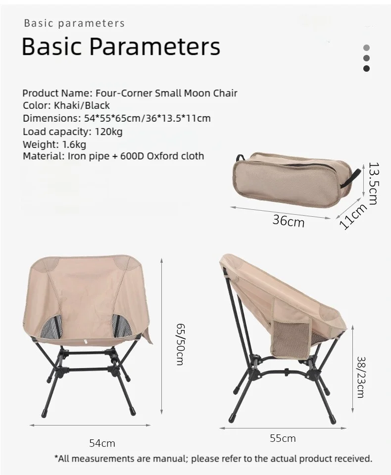 TINSOL Foldable Four-Corner Square Camping Chair, Portable Beach Fishing Stool, Travel Backpack Fishing Chair, Garden Sun Chair