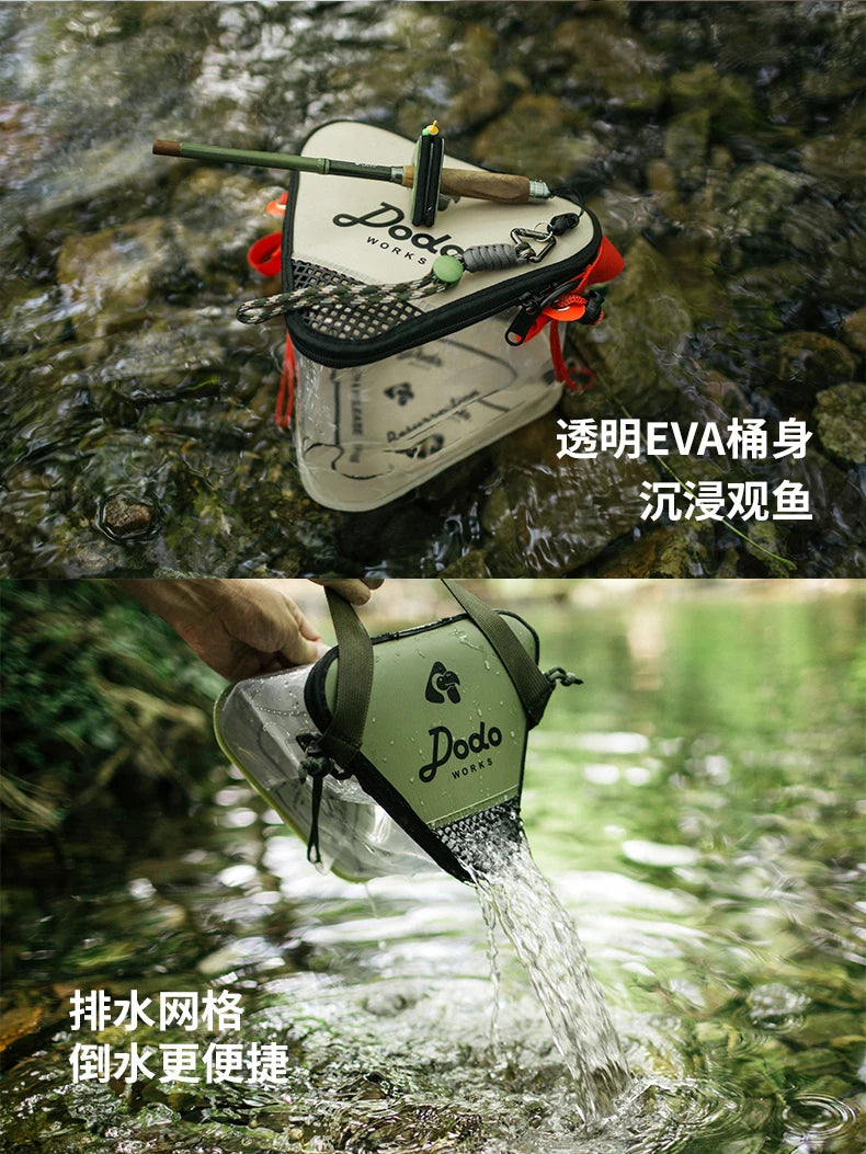 Collapsible bucket Outdoor fishing box multi-functional bucket for fish wild fishing live fish bucket