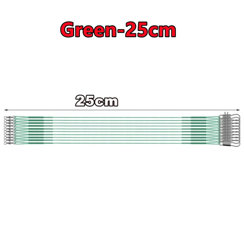 New 100-10PCS Anti Bite Steel Fishing Line 15-30cm Steel Wire Leader With Swivel Fishing Accessory Lead Core Leash Fishing Wire