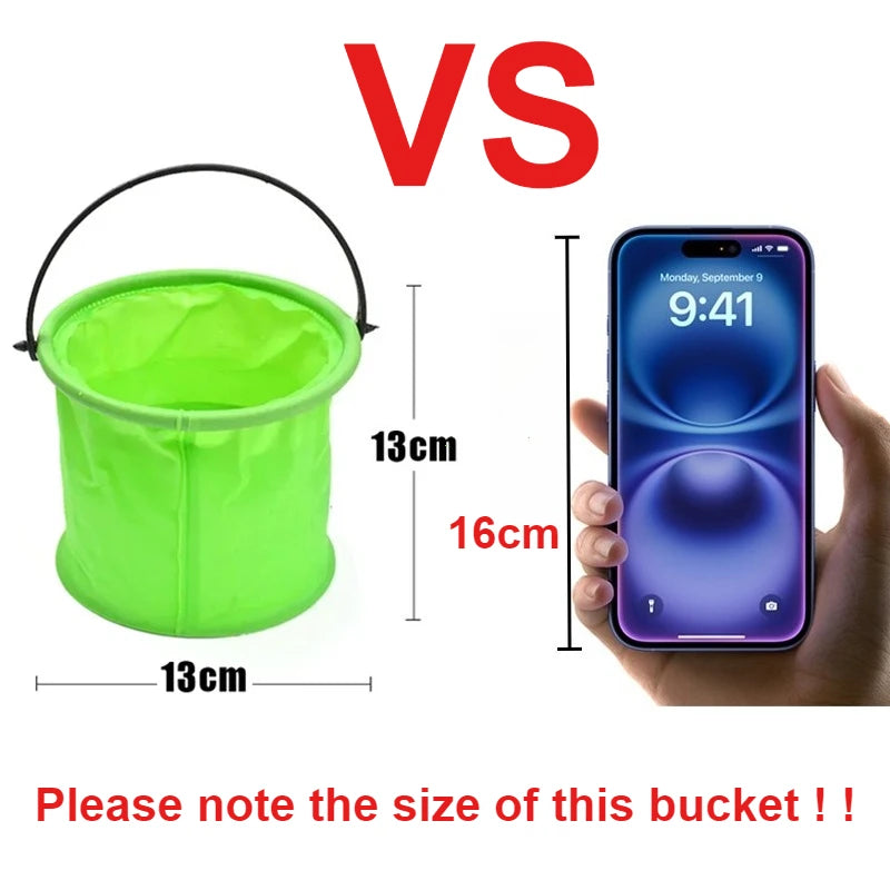 Folding Fishing Bucket Live Fish Box Outdoor Car Wash Bathroom Kitchen Fishing Bait Bucket Folding Bucket Fishing Kit Camping