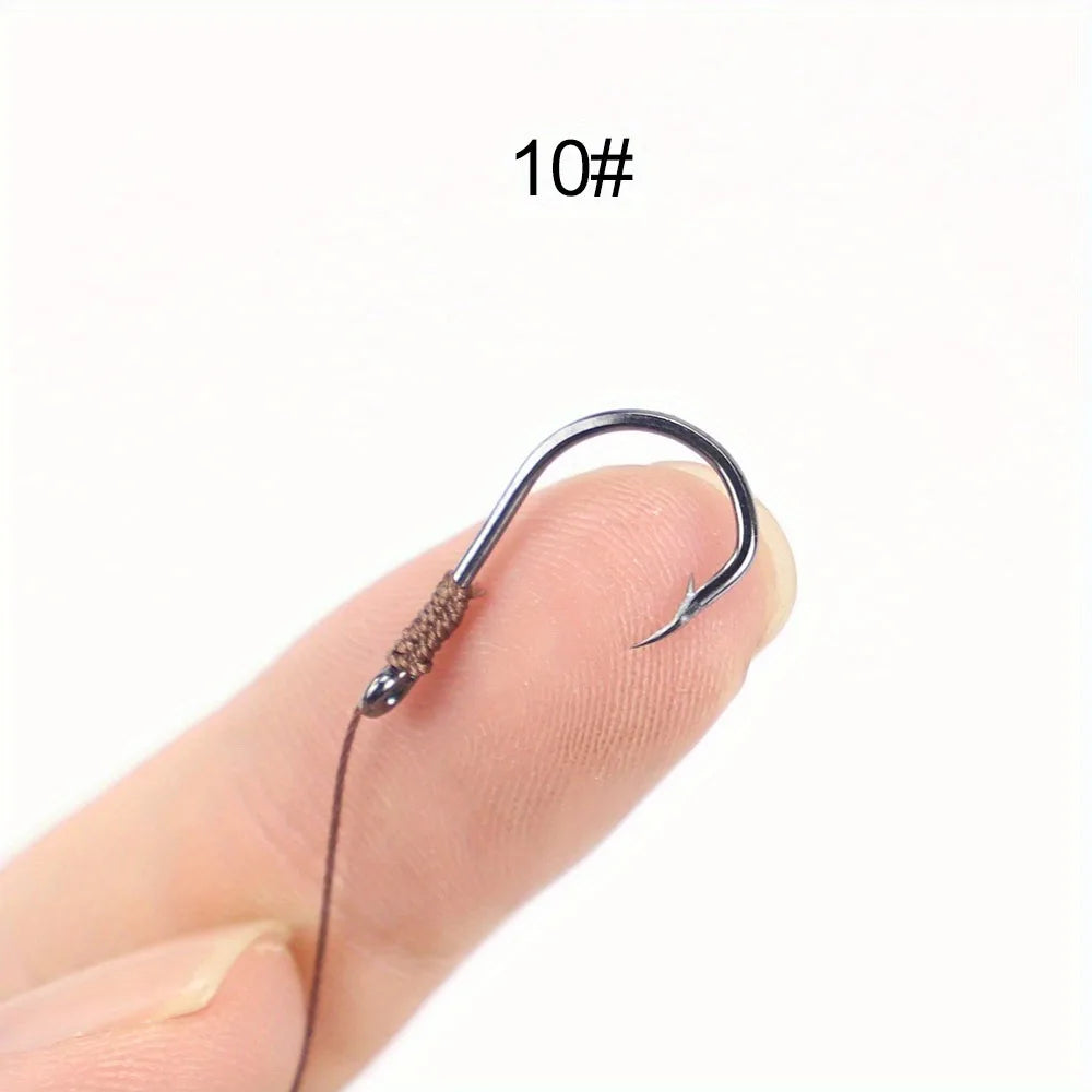 Ackibbik 50pcs Small Size Fishing Hooks With PE Line 3#-12# Pre Tied Fishing Hooks String Hook Sub-line Hook for Carp Fishing
