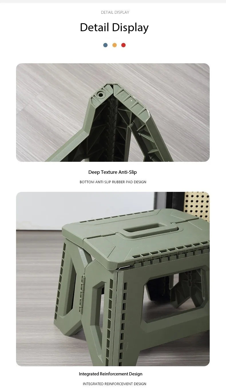 Thickened Folding Stool Outdoor Portable Stool Household Portable Camping Stall Bench Folding Anti-drop Stool Fishing Chair