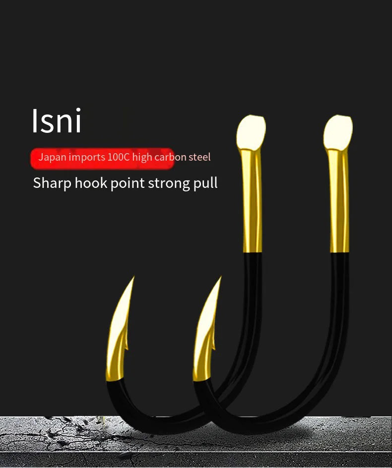 50pcs Fishing Hook Single Fishhook Supplies Lures Carp Fishing Tackle Barbed Colored Tungsten Alloy Fishing Accessories