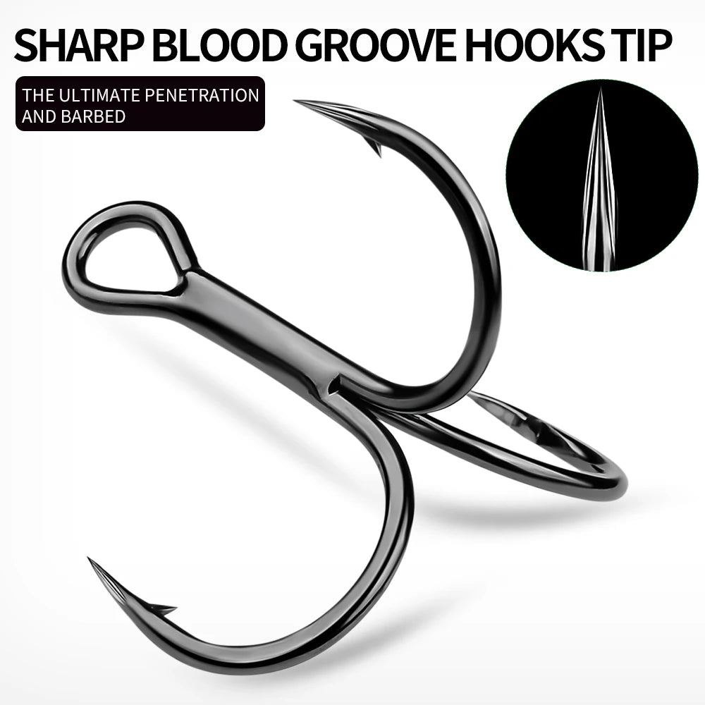 PROBEROS 20pcs Streng thened Sharp Fishing Treble Hooks High Carbon Steel Strength & Corrosion Resistance For Bait  Saltwater