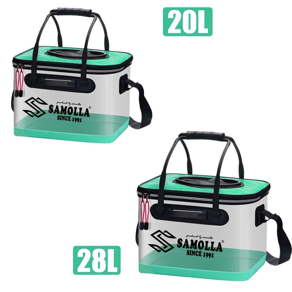 Fishing Bucket Transparent EVA Foldable Thickened EVA Live Fish Box Portable Outdoor Camping Fishing Bags Accessories
