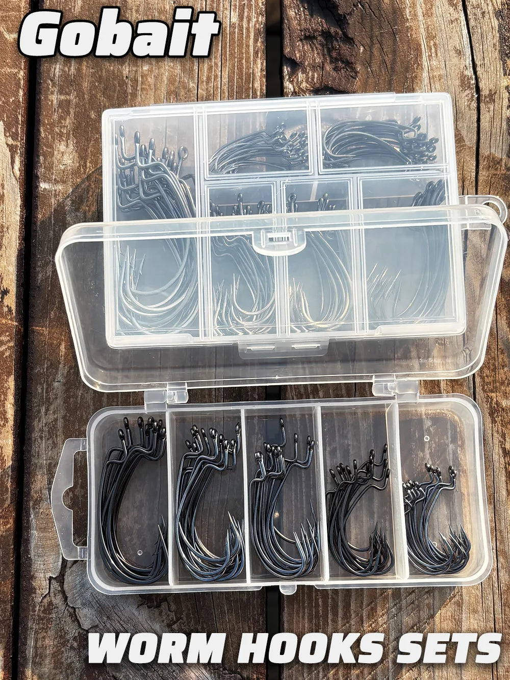 60pcs/ Box Worm Hooks Wide Gap Texas Rig Jig Crank Bass High Carbon Steel Offset Barbed Hook Fishing Tackle Soft Lure Fishhook