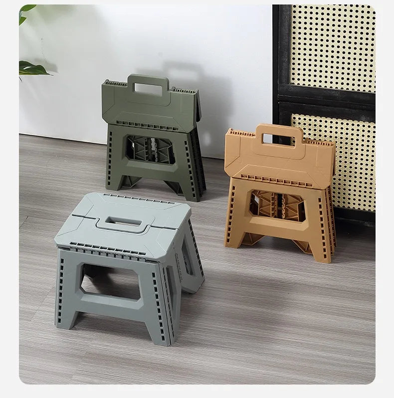 Thickened Folding Stool Outdoor Portable Stool Household Portable Camping Stall Bench Folding Anti-drop Stool Fishing Chair