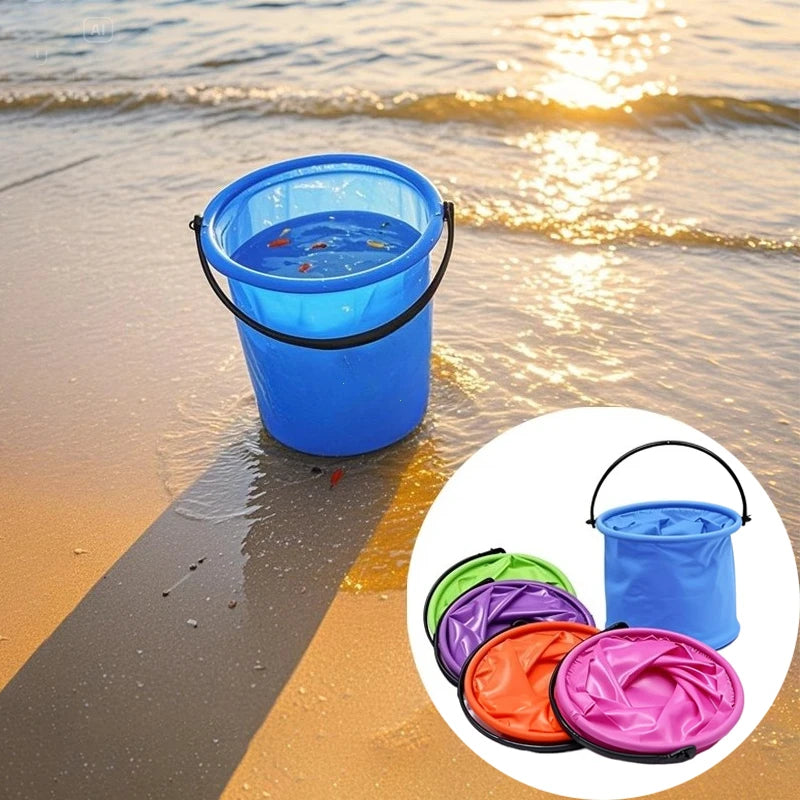 Folding Fishing Bucket Live Fish Box Outdoor Car Wash Bathroom Kitchen Fishing Bait Bucket Folding Bucket Fishing Kit Camping