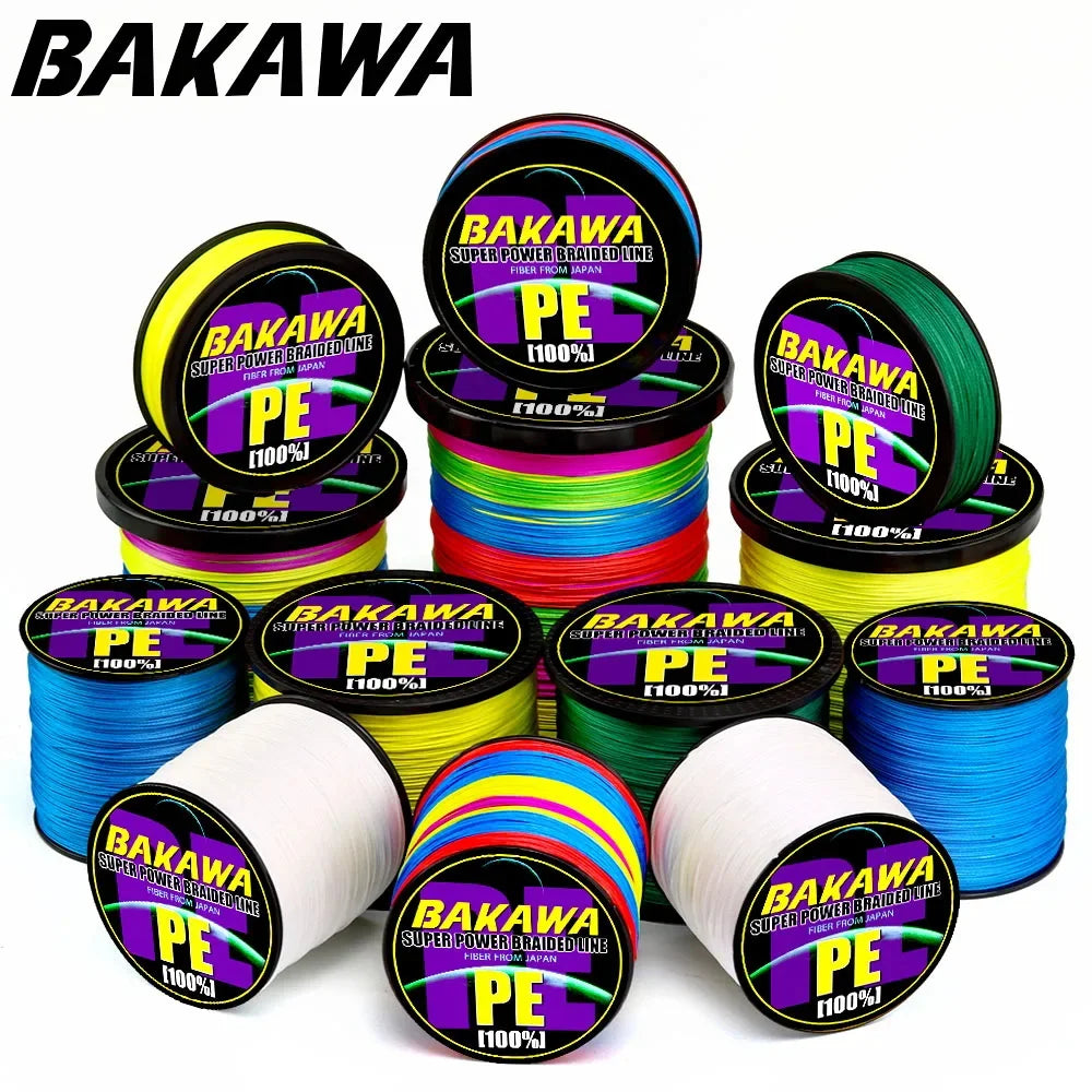 BAKAWA  4 Strands Braided Fishing Lines Multifilament Pesca 100M 300M 500M 1000M Carp Wire Japan Abrasion Resistant Pe Line