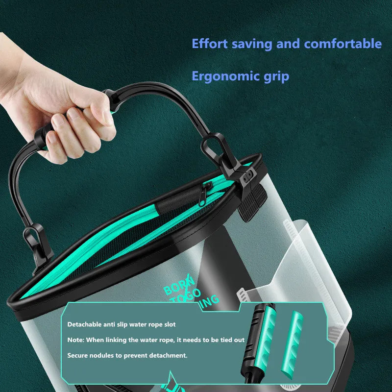 13L foldable live fish bucket EVA thickened fish bucket portable water tank fishing gear live fish box accessories tool