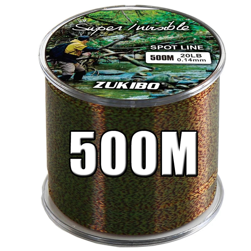 ZUKIBO 3000m Invisible Spotted Fishing Line Japan Super Strong Monofilament Line Fluorocarbon Coated Nylon Fly Sink Line pesca