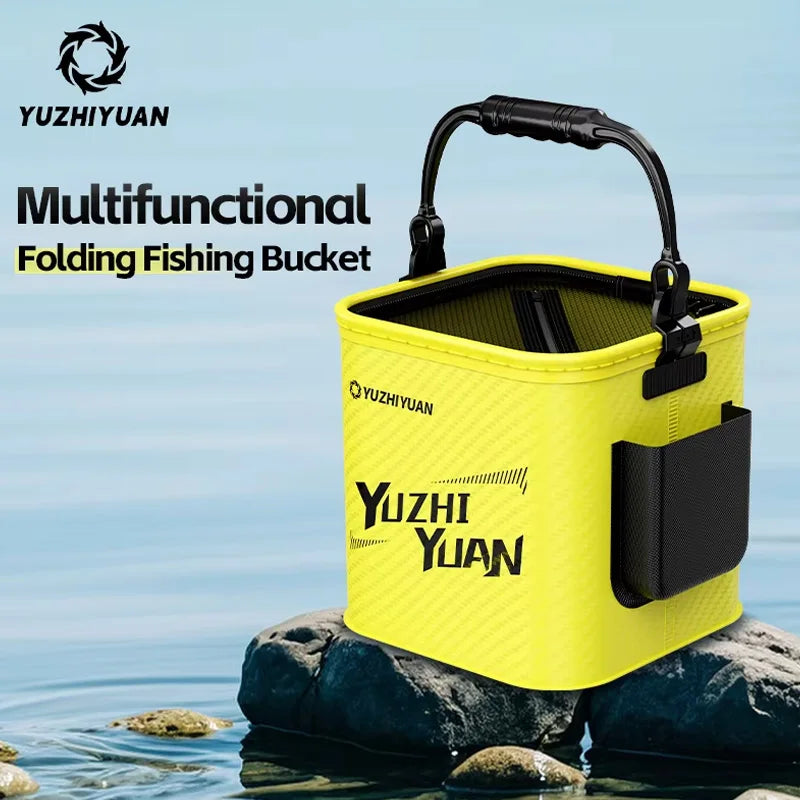 YUZHIYUAN Portable Foldable Live Fish Bucket for Freshwater And Saltwater Fishing Gear Storage