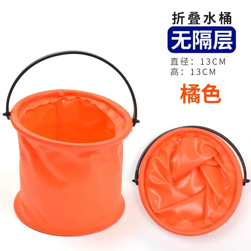 Folding Fishing Bucket Live Fish Box Outdoor Car Wash Bathroom Kitchen Fishing Bait Bucket Folding Bucket Fishing Kit