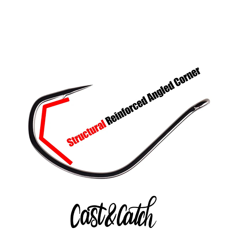 Cast&Catch 4PCS Weedless Wacky Fish Hook Anti-Snag Grass Blocking for Bass Soft Bait Freshwater Fishing Tackle