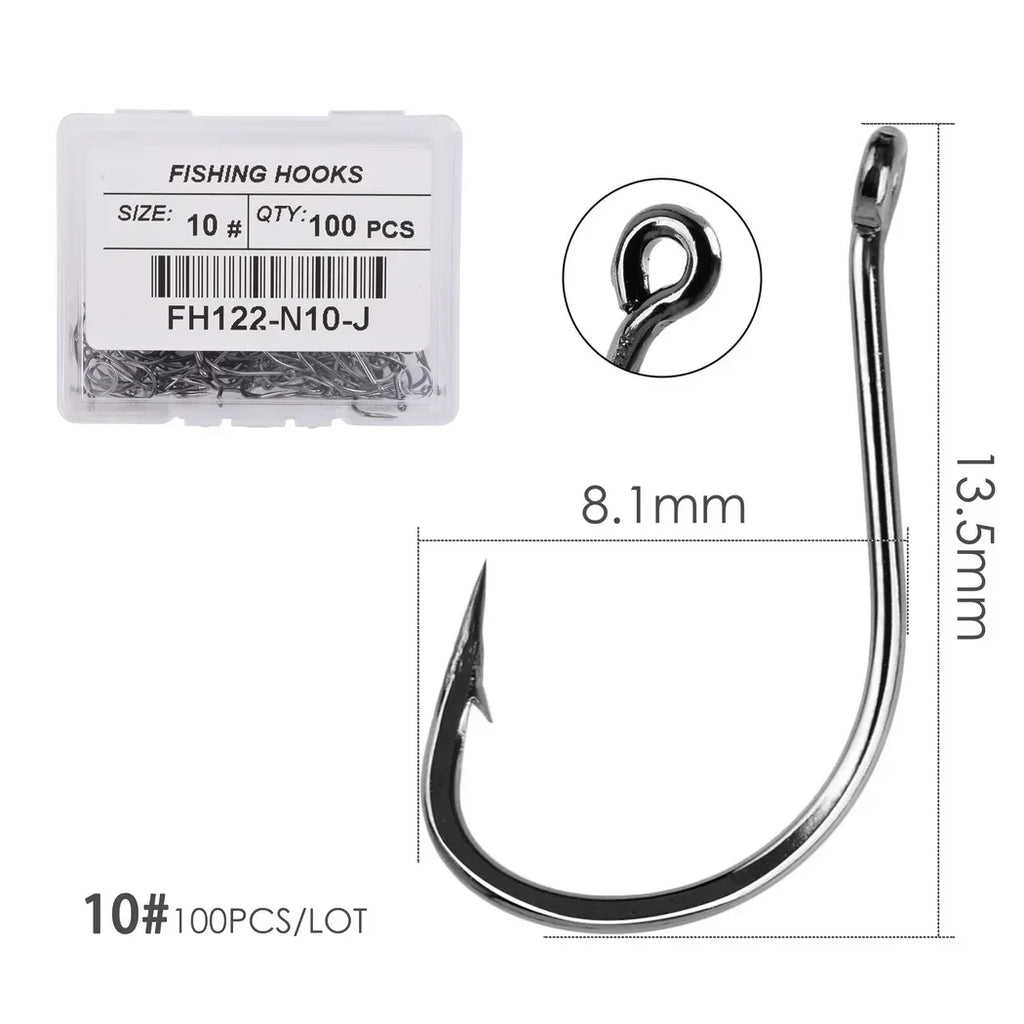 100pcs/Box Japan Izu Fish Hook High Carbon Steel Barbed In Fly Fishing Hook Worm Pond Fishing Bait Hooks