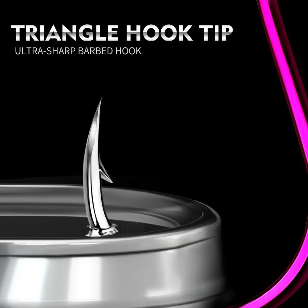 10pcs Lure Sea Fishing Barb Hook Luminous Crooked Mouth Triangular Tooth Fish Hook Sea Fishing Hook