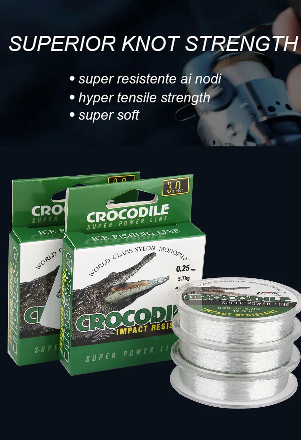 FISH KING Extra Strong Braided Fishing Line 100% Nylon Wire Winter Ice Fishing Line Japan 0.08-0.25mm