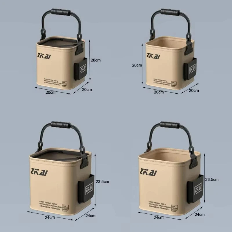 8L/13L Collapsible Bucket, Portable Waterproof Fishing Camping Bucket, Foldable Pail with Ergonomic Handle Outdoor Gear tool