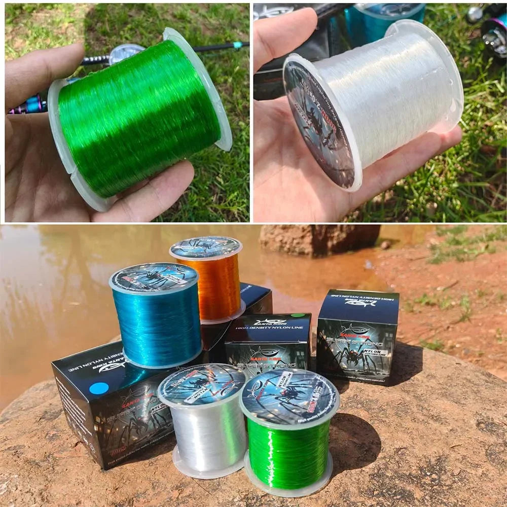 SantaKing Monofilament Fishing Line 500M Strong and Abrasion-Resistant Nylon Mono Smooth and Long Casting Low Memory
