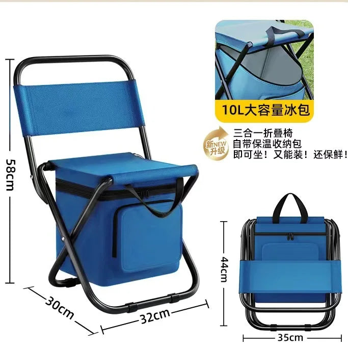 Portable Outdoor Folding Chair 3-in-1 Leisure Outdoor Camo Small Mazza Camping Fishing Ice Pack Chair Foldable Chair
