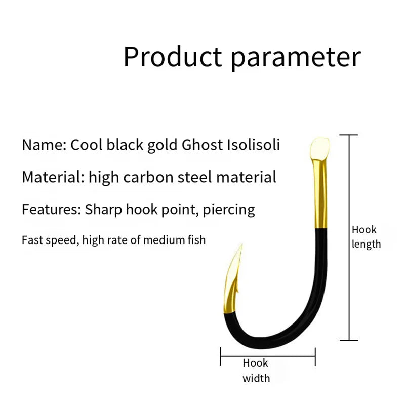 50pcs Fishing Hook Single Fishhook Supplies Lures Carp Fishing Tackle Barbed Colored Tungsten Alloy Fishing Accessories