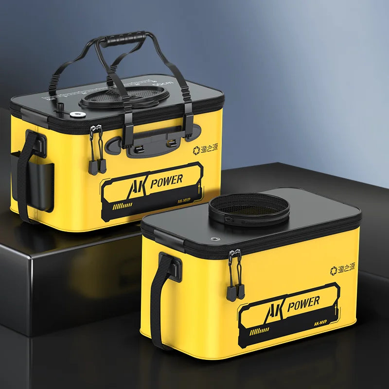 YUZHIYUAN Fishing Bucket Foldable Portable Live Fish Bucket Large Capacity Water Bucket Thickened EVA Material Outdoor Fishing