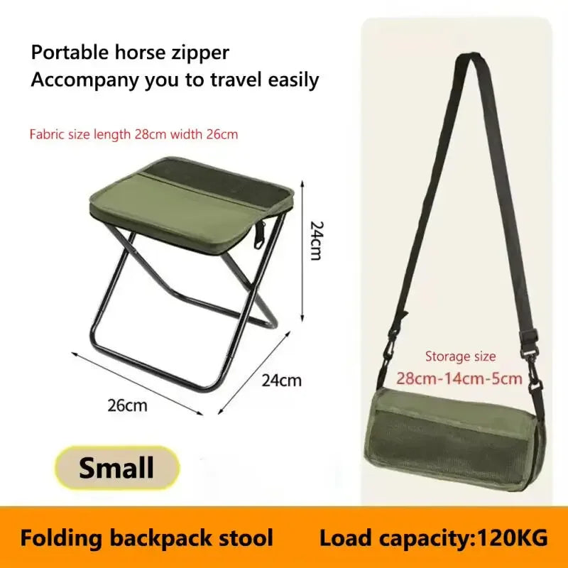 Backpack Fish Stool Portable Foldable Stool with Carry Bag Lightweight Mini Easy Travel Carry Outdoor Picnic Bench Chair