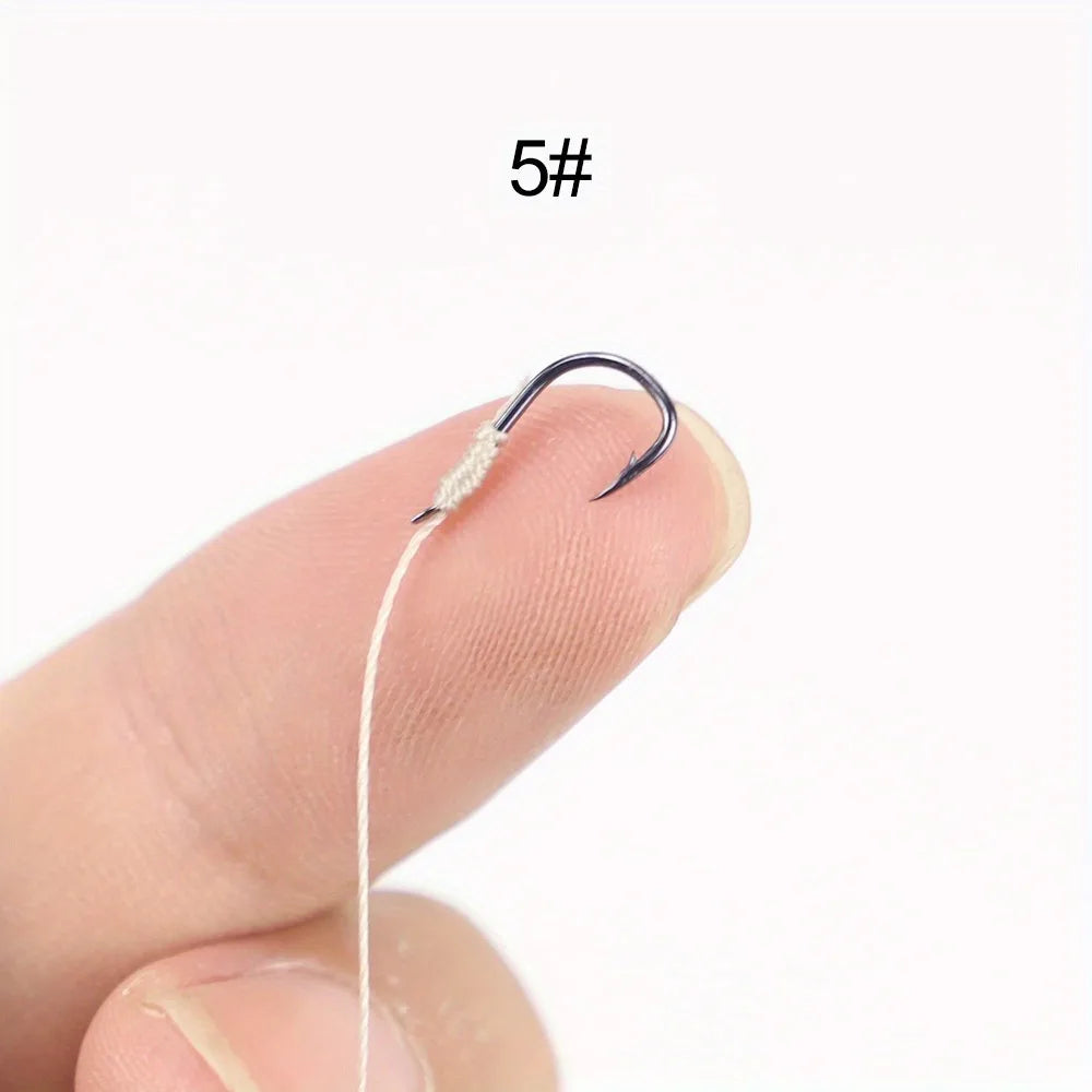 Ackibbik 50pcs Small Size Fishing Hooks With PE Line 3#-12# Pre Tied Fishing Hooks String Hook Sub-line Hook for Carp Fishing