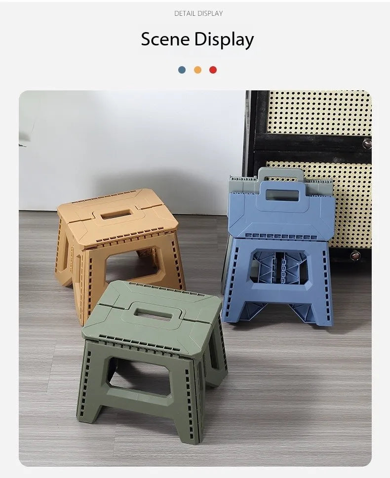 Thickened Folding Stool Outdoor Portable Stool Household Portable Camping Stall Bench Folding Anti-drop Stool Fishing Chair