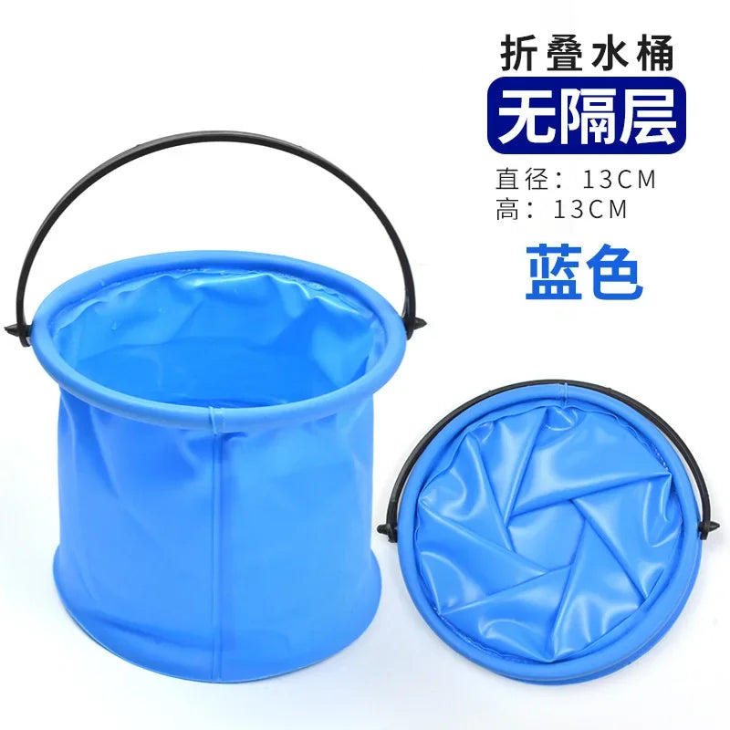 Folding Fishing Bucket Live Fish Box Outdoor Car Wash Bathroom Kitchen Fishing Bait Bucket Folding Bucket Fishing Kit