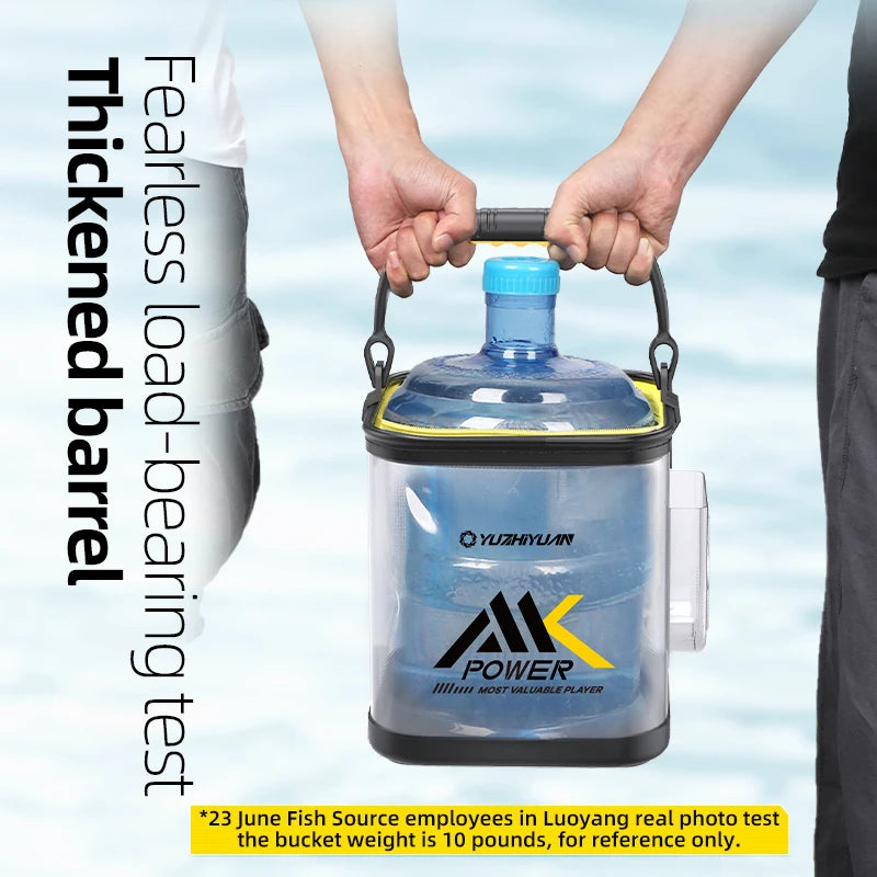 YUZHIYUAN Transparent Fishing Bucket Foldable Multifunctional Live Fish Container Fish Protection Multicompartment Aquatic Tool