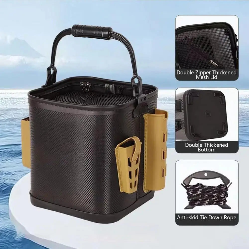 Outdoor Fishing Bucket With non-slip water rope Foldable and Portable EVA Water Bucket for Wild Fishing Household Bucket